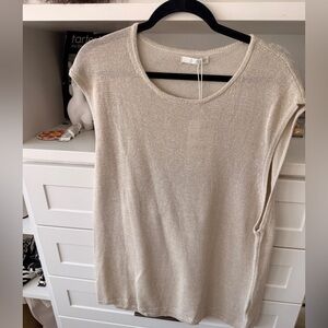 Cream Knit Sleeveless Top